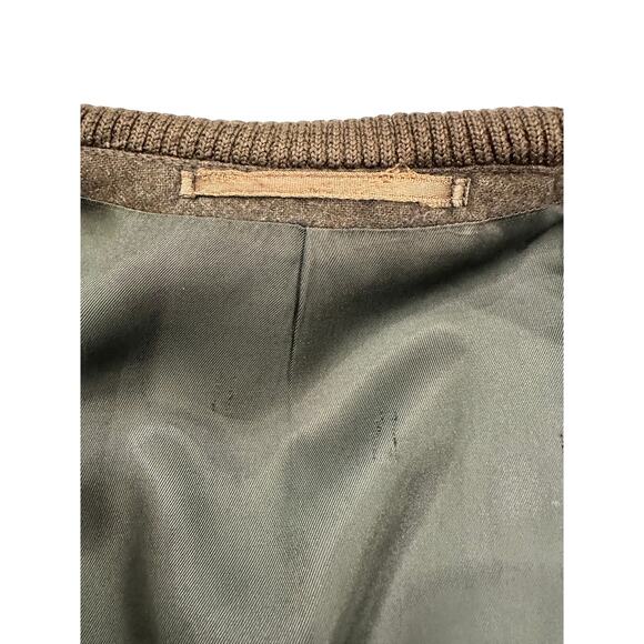 Weyrer Austria 'Ravit Modell' Wool Military Leather Patches Coat Jacket Green L - Picture 13 of 16